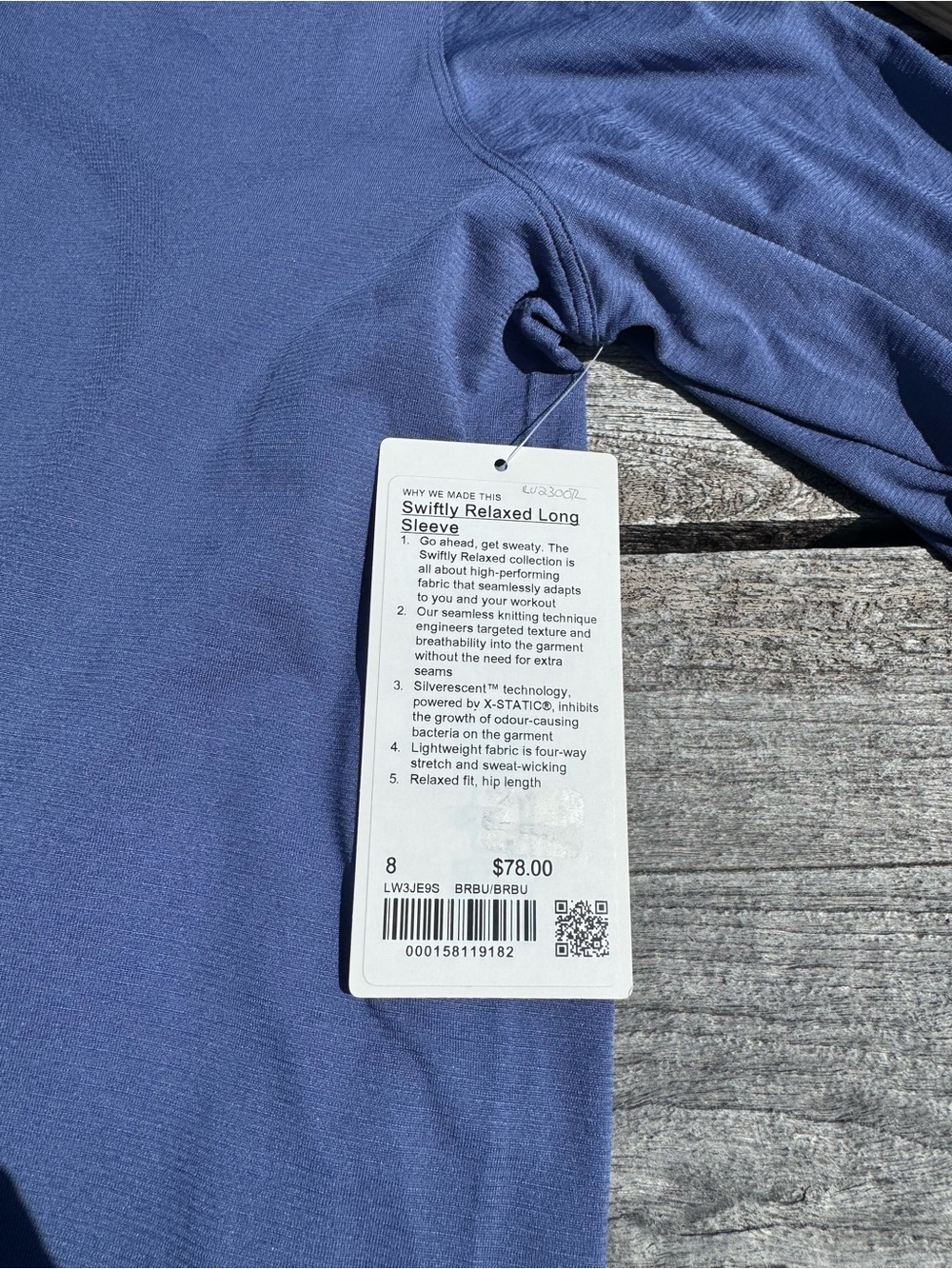 Lululemon Swiftly Relaxed Long Sleeve Brilliant Blue Size 8 NWT - Picture 4 of 7